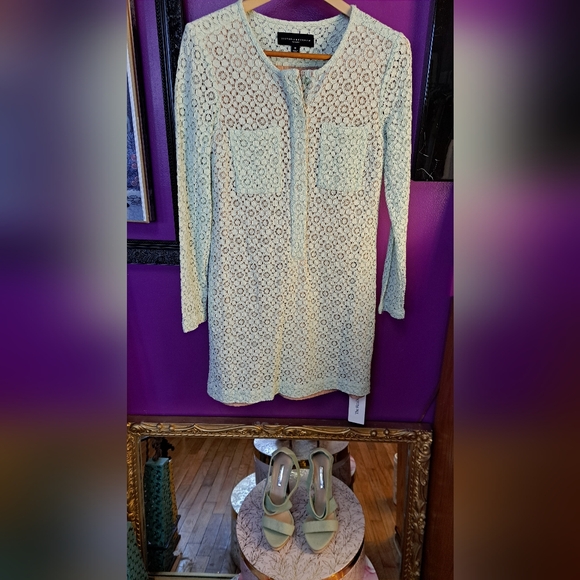 Victoria Beckham Trending 2025 Mint Green Lace Dress. Size Medium - Picture 5 of 6